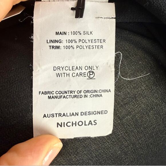 New w/Tag NICHOLAS silk floral ruffle tiered asymmetrical Goddess gown - Picture 15 of 17